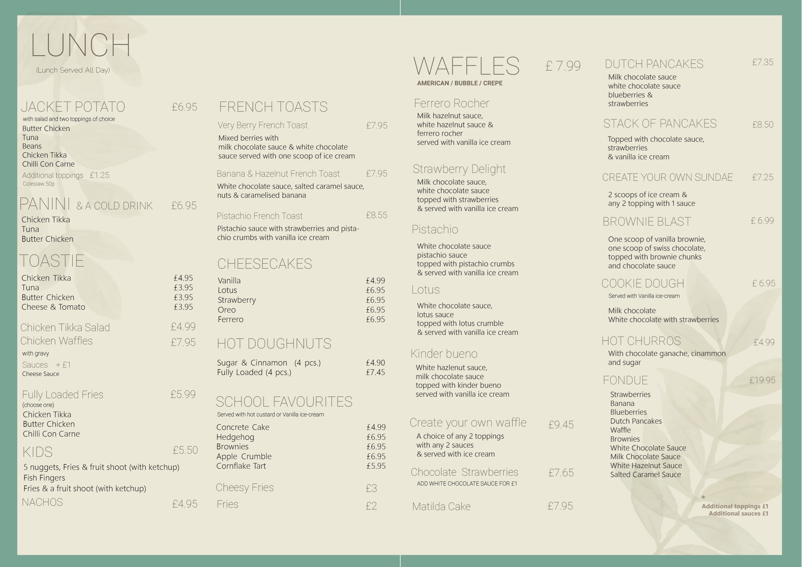 Waffle Project — Menu Design
